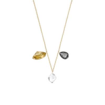Multicolor Gold-Tone Metal Prisma Necklace, Adjustable Length 45 cm - Swarovski