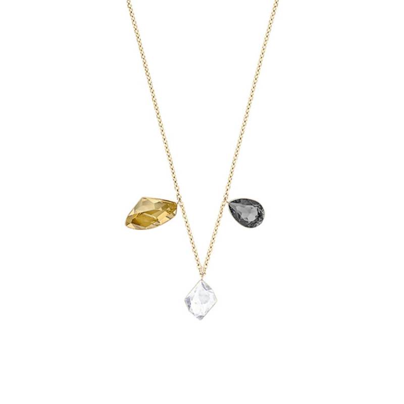 Multicolor Gold-Tone Metal Prisma Necklace, Adjustable Length 45 cm - Swarovski