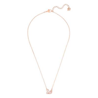 Rose Gold-Tone Metal & Crystal Dazzling Swan Necklace, Length 38 cm - 5469989 - Swarovski