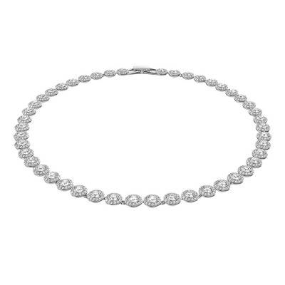 Collier Angelic Blanc, Cristal & Métal Rhodié - 5117703, Longueur 38 cm - Swarovski