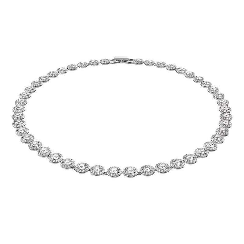 Rhodium-Plated Metal & Crystal Angelic Necklace, Length 38 cm - 5117703 - Swarovski