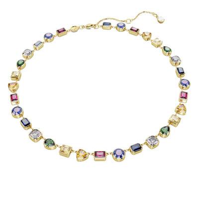 Stilla Gold-Plated Metal & Multicolor Crystals Necklace, Length 38 cm to 45 cm - 5662915 - Swarovski