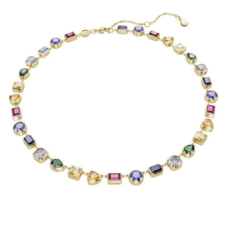 Stilla Gold-Plated Metal & Multicolor Crystals Necklace, Length 38 cm to 45 cm - 5662915 - Swarovski