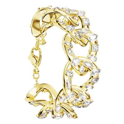 Bracelet Dextera Métal Doré & Cristaux Blancs, Longueur 17 cm à 20 cm, Largeur 23,00 mm - 5666027 - Swarovski