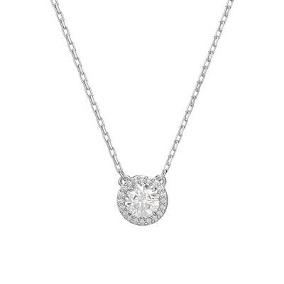 White Round Constella Necklace, Adjustable Length 38 cm to 44 cm - 5636264 - Swarovski