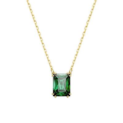 Matrix Gold-Tone Metal & Green Crystal Necklace, Length 38 cm to 45 cm - 5677141 - Swarovski