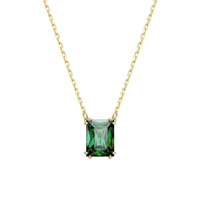 Matrix Gold-Tone Metal & Green Crystal Necklace, Length 38 cm to 45 cm - 5677141 - Swarovski