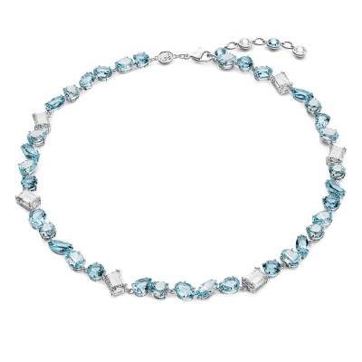 Collier Gema Métal Rhodié & Cristaux Bicolores, Longueur 38 cm à 43 cm- 5666007 - Swarovski