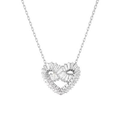 Collier Matrix Coeur Eternel, Cristaux blancs & Métal Rhodié, 38 à 43 cm - 5647924 - Swarovski