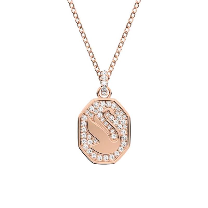 Rose Gold & Crystal Signum Necklace, Length 38 cm - 5621106 - Swarovski