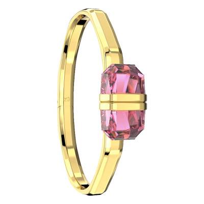 Swarovski Lucent Gold Metal & Pink Crystal Bangle, Diameter 4.3 cm to 6 cm - 5654679 - Swarovski