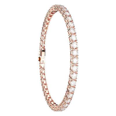 Bracelet Tennis Matrix en Métal Doré Rose & Cristaux, Longueur 15,5 à 19 cm -5657657 - Swarovski