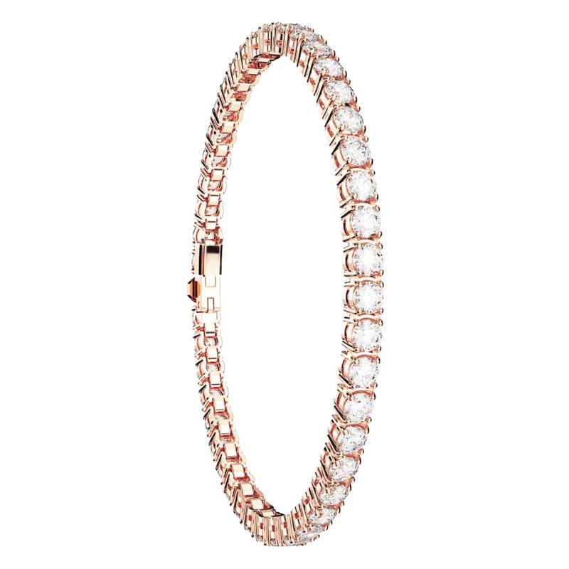Matrix Rose Gold-Tone Metal Tennis Bracelet & Crystals, Length 15.5 cm to 19 cm - 5657657 - Swarovski