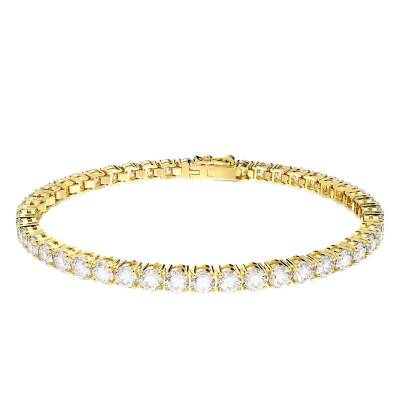 Matrix Gold-Tone Metal Tennis Bracelet & Crystals, Length 15.5 cm to 19 cm - 5657665 - Swarovski