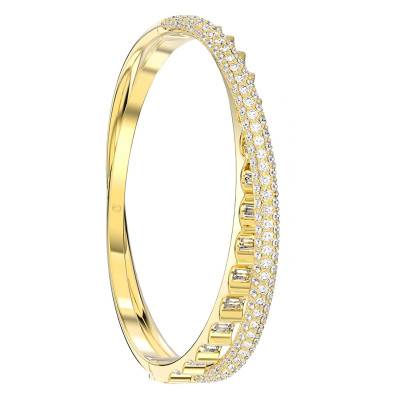 Jonc Rota, Métal Doré et Cristaux, Diamètre 4,8 à 6,2 cm - 5663234 - Swarovski