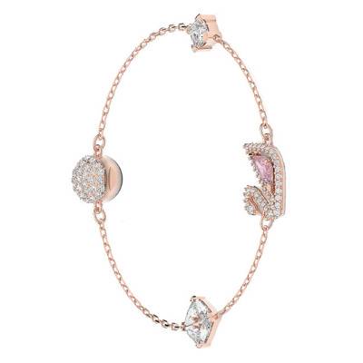 Rose Gold-Tone Metal & Crystal Dazzling Swan Bracelet, Length 17.5 cm - 5485876 - Swarovski