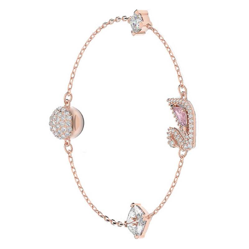 Rose Gold-Tone Metal & Crystal Dazzling Swan Bracelet, Length 17.5 cm - 5485876 - Swarovski