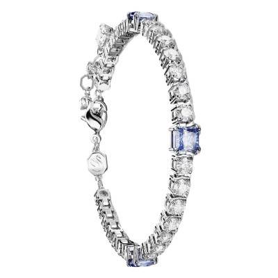 Bracelet Tennis Matrix, Cristaux Bleu & Blanc en Métal Rhodié, 15,0 à 19,50 cm - 5666426 - Swarovski