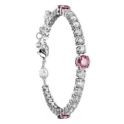 Bracelet Tennis Matrix en Métal Rhodié & Cristaux Roses & Blancs, 15,50 à 20 cm - 5666421 - Swarovski