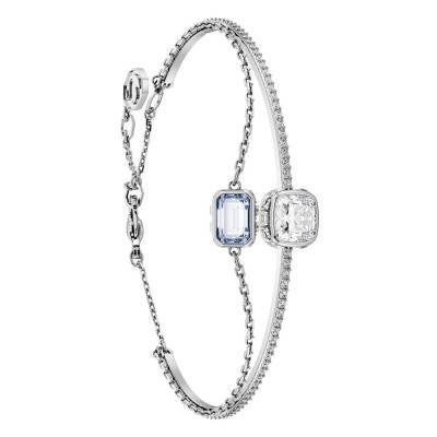 Bracelet Jonc Stilla Métal Rhodié & Cristaux Bicolores, 16,50 cm, Ajustable - 5668244 - Swarovski