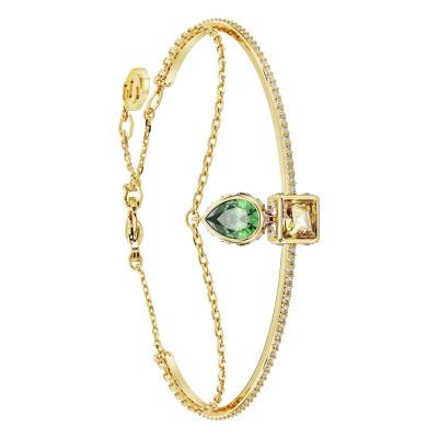 Bracelet Jonc Stilla Métal Doré & Cristaux Multicolores, 16,50 cm, Ajustable - 5662924 - Swarovski