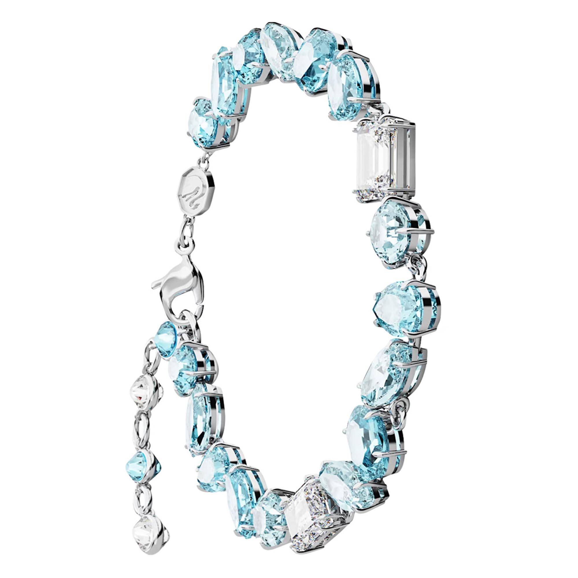 Bracelet Rétro Semi-rigide Argenté Rhodié Avec Cristaux - Modèle 5192 - Occasion