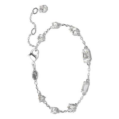 Rhodium-Plated Metal & White Crystal Mesmera Bracelet, Length 15 cm to 19,50 cm - 5661530 - Swarovski