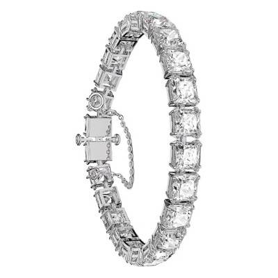 White Rhodium-Plated Metal & Crystal Millenia Bracelet, Length 17 cm to 19 cm - 5599202 - Swarovski
