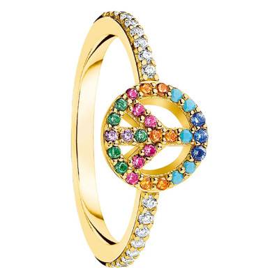 Gold Multicolor Peace Ring TR2373-488-7 - Thomas Sabo
