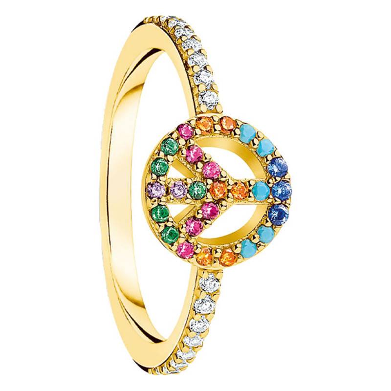 Gold Multicolor Peace Ring TR2373-488-7 - Thomas Sabo