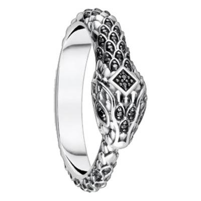 Blackened 925 Silver Snake Ring - TR2419-643-11 - Thomas Sabo