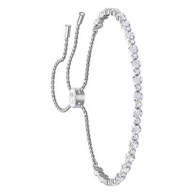 Bracelet Subtle Blanc & Métal Rhodié, Longueur 11 à 22 cm - 5465384 - Swarovski