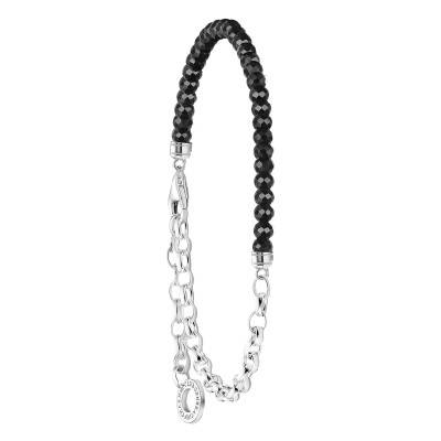 Bracelet Charm Perles Noires & Argent 925, Longueur 14 à 19 cm, Largeur 3,00 mm - A2100-130-11 - Thomas Sabo