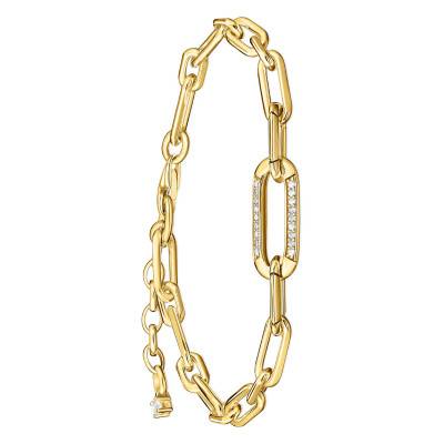 Bracelet Chain Update Zircones & Plaqué Or Jaune, 16 à 19 cm - A2032-414-14-L19v - Thomas Sabo