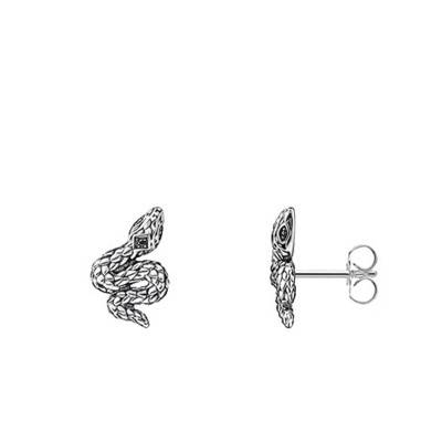 Blackened 925 Silver Snake Stud Earrings - H2261-643-11 - Thomas Sabo
