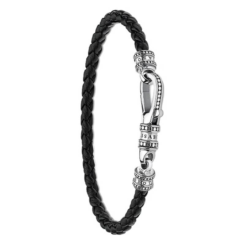 Leather Carabiner Bracelet, Length 17cm to 19cm - A1931-682-11 - Thomas Sabo