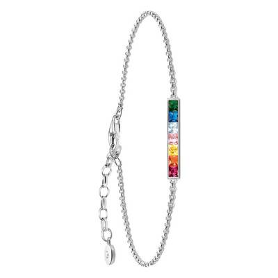 Bracelet Rainbow serti rail en Argent, Longueur 16 à 19 cm - A2068-477-7 - Thomas Sabo