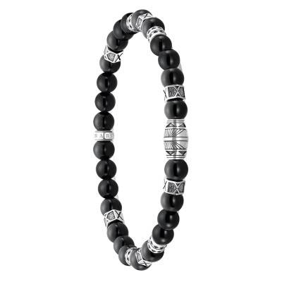 Bracelet Onyx Noir en Argent A2087-507-11, Longueur de 15,5 à 19 cm - Thomas Sabo