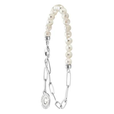 Bracelet Charmista Coin Perles de Culture en Argent 925, Longueurs Ajustables, Largeur 5,00 mm - A2129-158-14 - Thomas Sabo