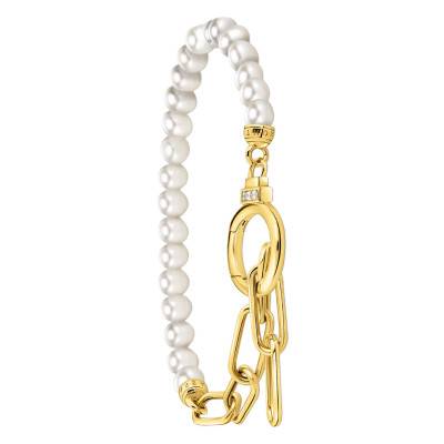Bracelet Cosmic Amulets Perles d'Eau Douce en Plaqué Or Jaune, 16 à 19 cm - A2134-445-14-L19v - Thomas Sabo