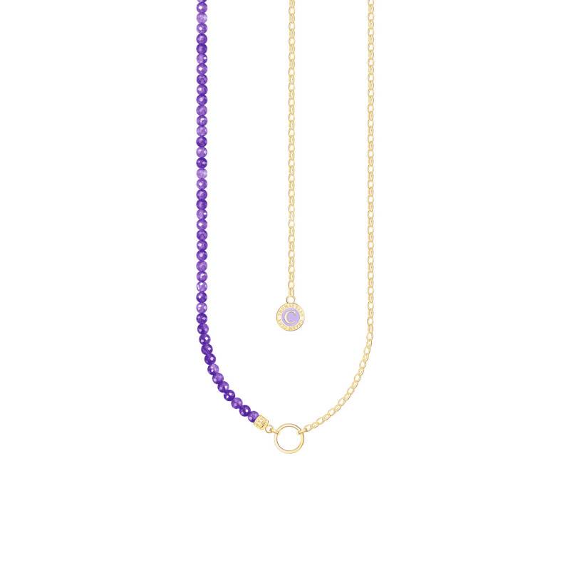 Yellow Gold-Plated & Purple Stone Charmista As We Dream Necklace, Length 37 cm or 45 cm - KE2190-427-13 - Thomas Sabo
