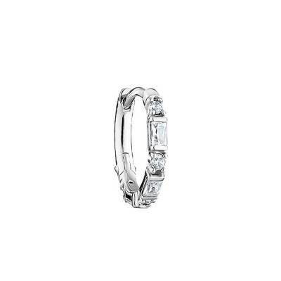 Petite Créole Fine Unique Argent Pierres Blanches - CR666-051-14, Diamètre 14 mm - Thomas Sabo