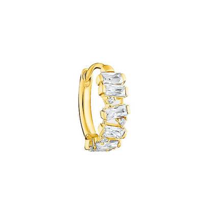 1 Small Gold Hoop Earring & White Stones, Diameter 14 mm - CR665-414-14 - Thomas Sabo