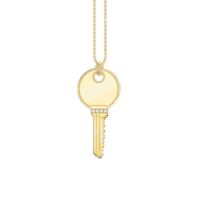 Gold-Plated Key Cable Chain Necklace, Length 40 to 45 cm - KE2131-414-14 - Thomas Sabo