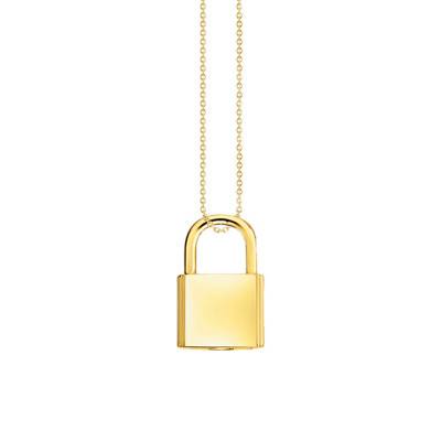 Gold-Plated Padlock Cable Chain Necklace, Length 40 to 45 cm - KE2130-413-39 - Thomas Sabo
