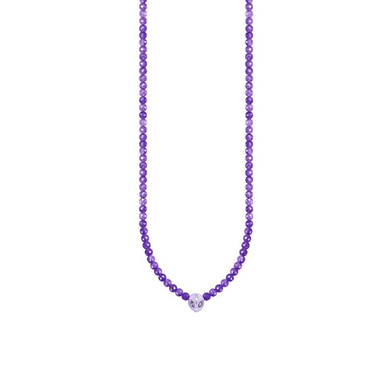 925 Silver & Purple Bead Charming As We Dream Necklace, Length 34 cm to 42 cm - KE2199-041-13-L42v - Thomas Sabo