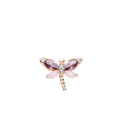 Clou d'oreille Unique Doré Rose Libellule Pierres Roses - H2188-321-7 - Thomas Sabo