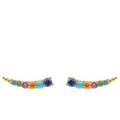 Boucles d'oreilles Grimpantes Pierres Colorées Dorées, H2158-488-7 - Thomas Sabo