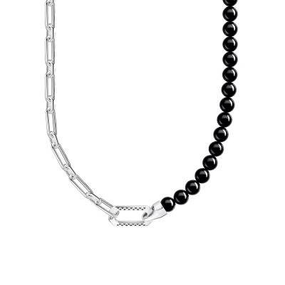 925 Silver & Onyx Bead Necklace, 55 cm Length - KE2179-507-11 - Thomas Sabo
