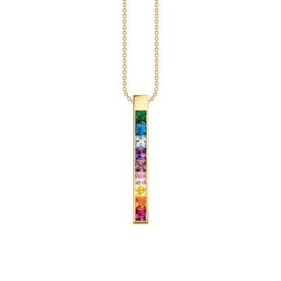 18K Gold-Plated Rainbow Necklace, Length 40 cm to 45 cm - KE2146-996-7 - Thomas Sabo